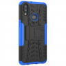 Чехол Hybrid Armor для Samsung Galaxy A10s (черный + голубой)