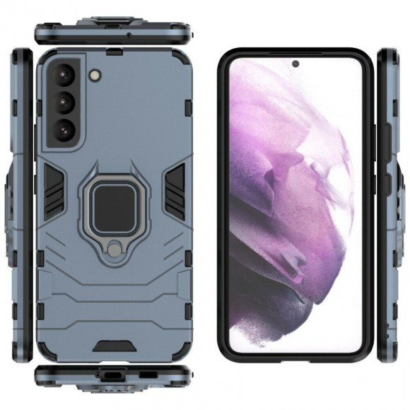 Чехол Armor Ring Holder для Samsung Galaxy S22 (темно-синий)
