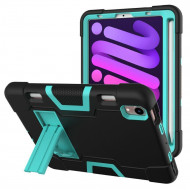 Гибридный TPU чехол для Apple iPad mini 6 (черный + зеленый) Гибридный TPU чехол для Apple iPad mini 6 (черный + зеленый)