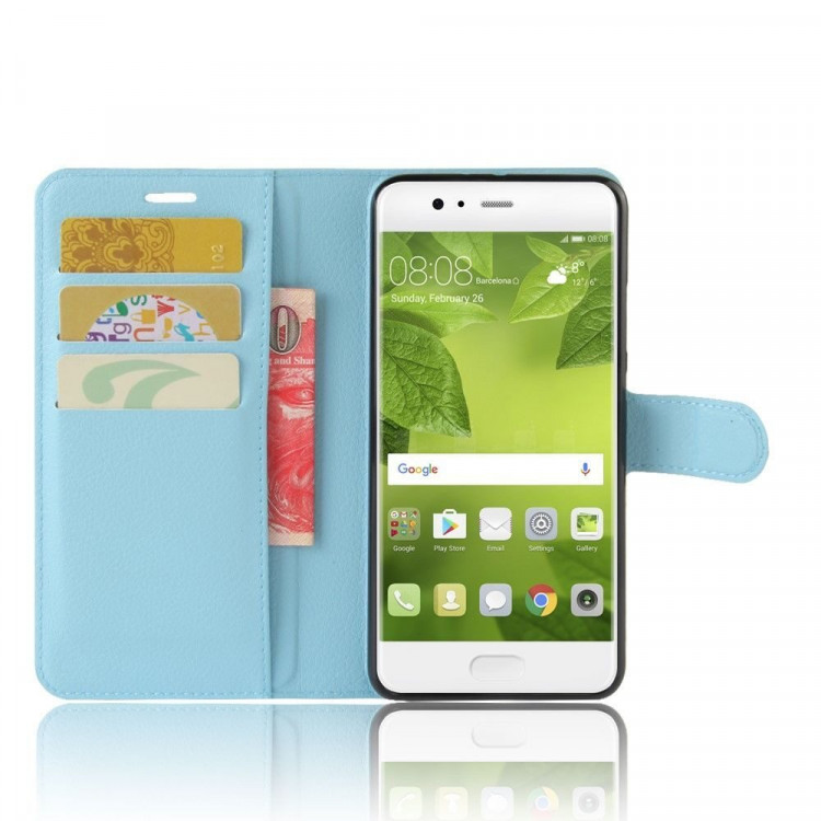 Чехол с визитницей для Huawei P10 Plus (голубой)