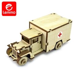 Конструктор 3D деревянный подвижный Lemmo Советский грузовик ЗИС-5м