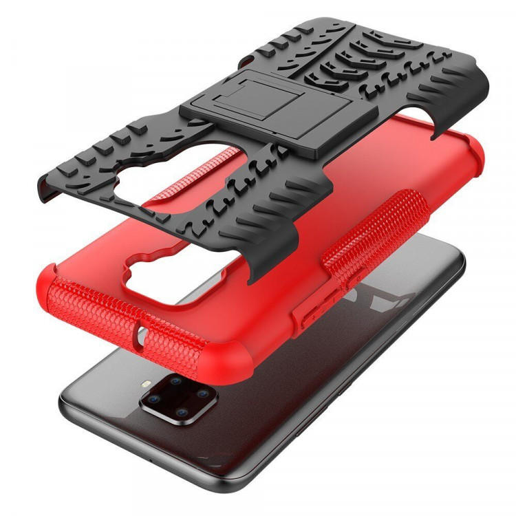 Чехол Hybrid Armor для Huawei Nova 5i Pro / Mate 30 Lite (черный + красный)