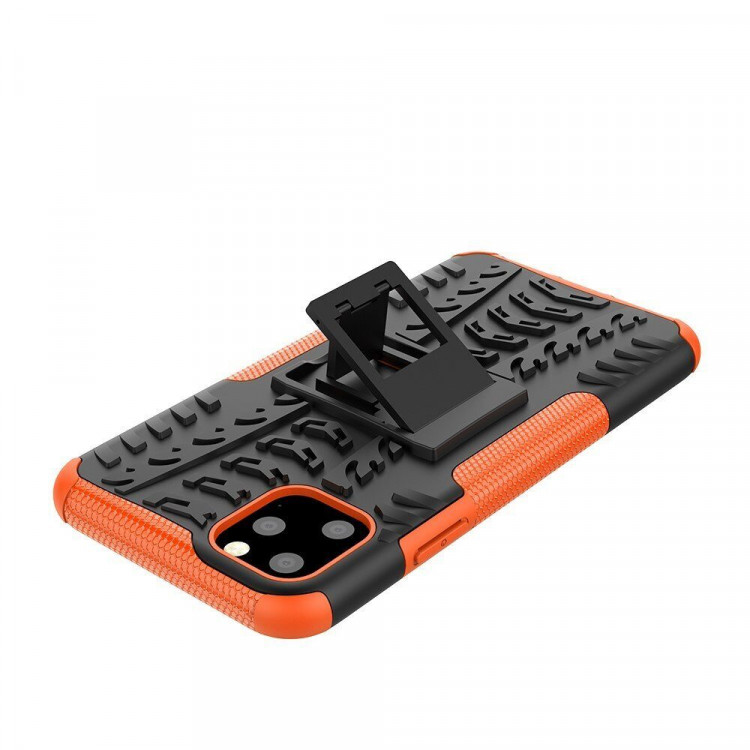 Чехол Hybrid Armor для iPhone 11 Pro Max (черный + оранжевый)