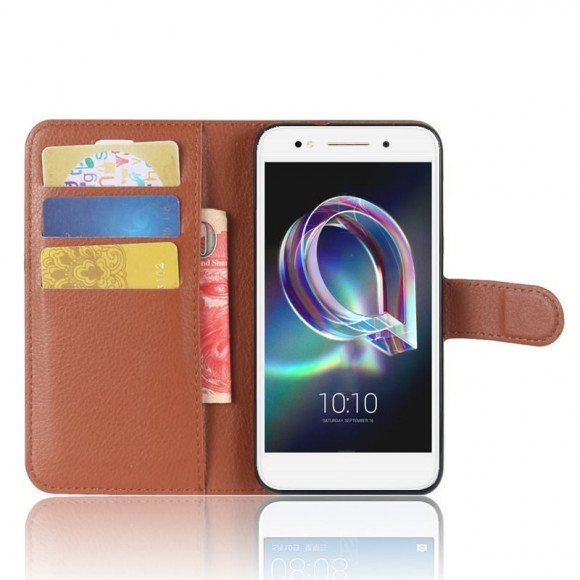 Чехол с визитницей для Alcatel idol 5S (коричневый)