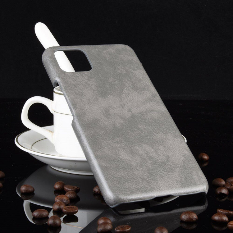 Кожаная накладка-чехол для Google Pixel 4 (серый)