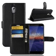 Чехол с визитницей для Nokia 3.1 (черный) Чехол с визитницей для Nokia 3.1 (черный)