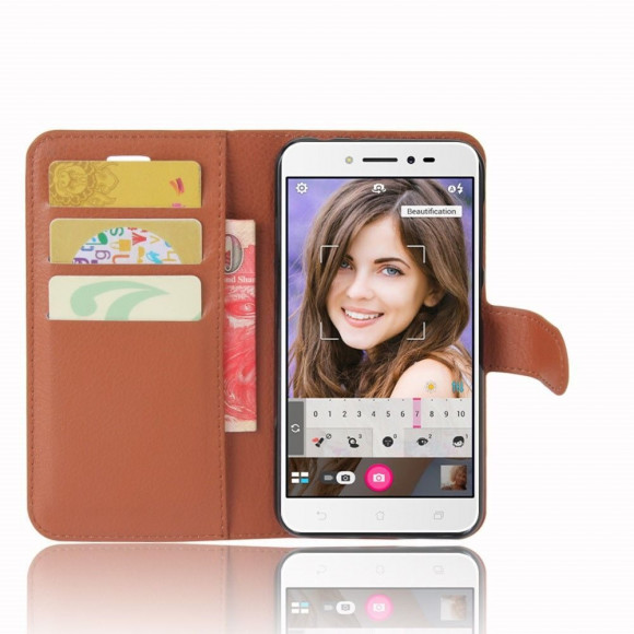 Чехол с визитницей для ASUS ZenFone Live ZB501KL (коричневый)