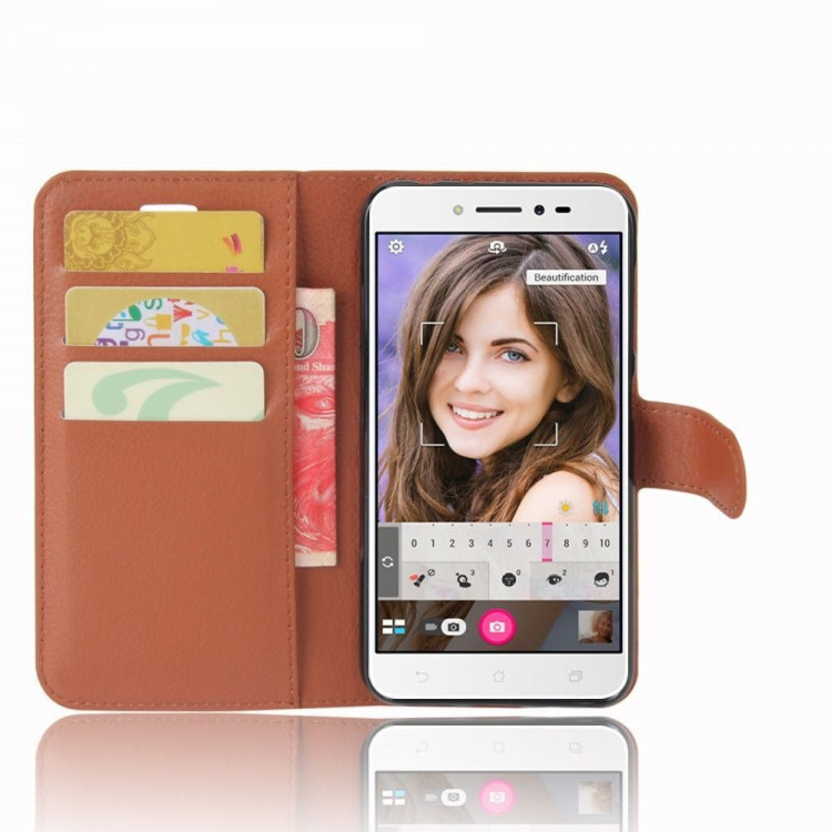 Чехол с визитницей для ASUS ZenFone Live ZB501KL (коричневый)