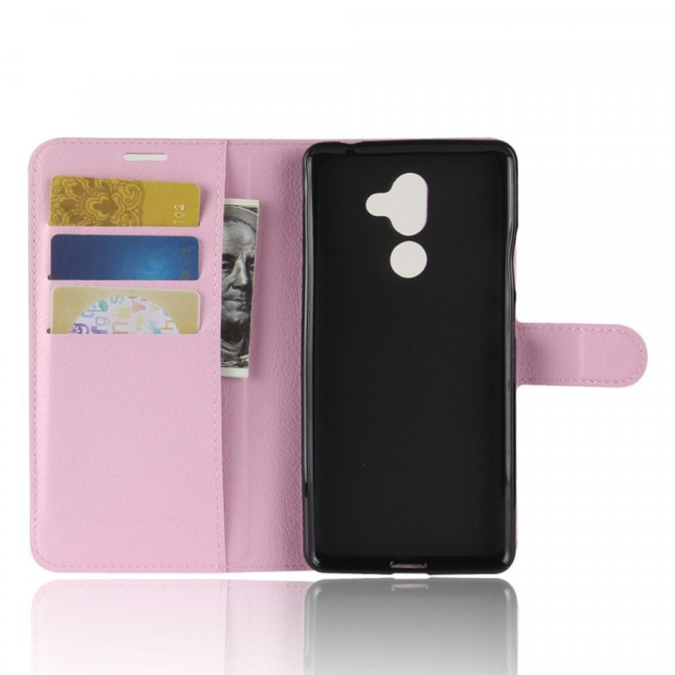 Чехол с визитницей для Nokia 7 Plus (розовый)