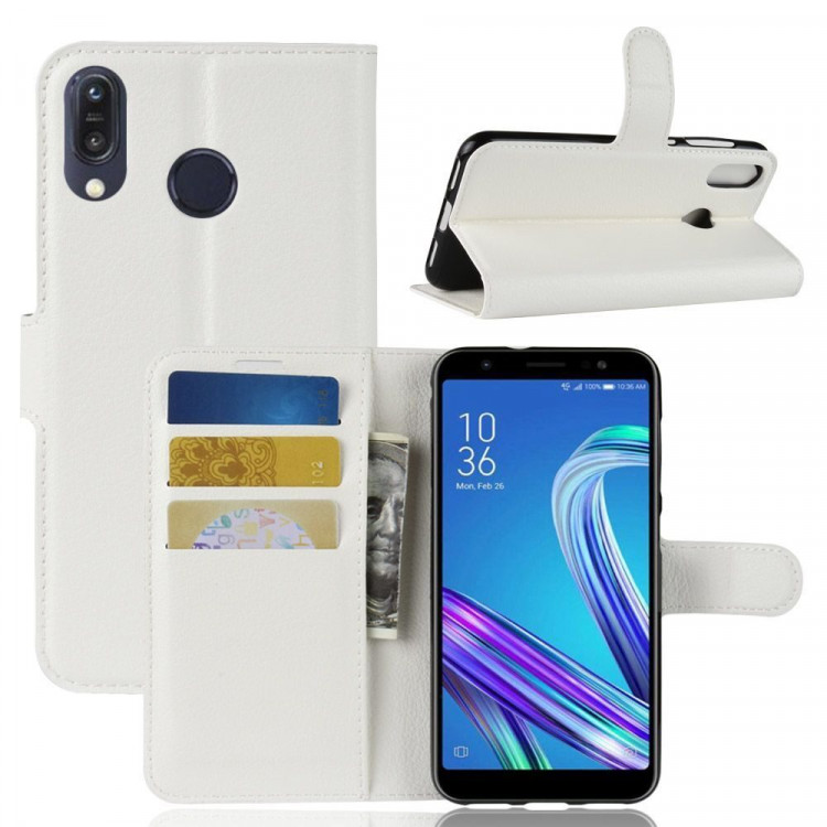 Чехол с визитницей для Asus ZenFone Max (M1) ZB555KL (белый)