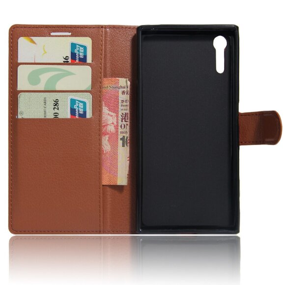 Чехол с визитницей для Sony Xperia XZ / XZs (коричневый)