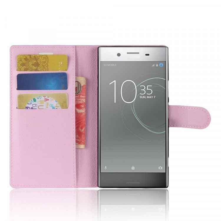 Чехол с визитницей для Sony Xperia XZ1 (розовый)