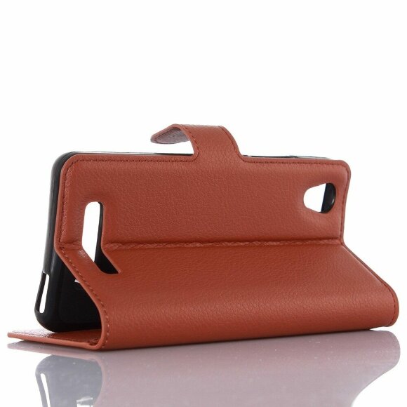 Чехол с визитницей для ZTE Blade X3 (коричневый)
