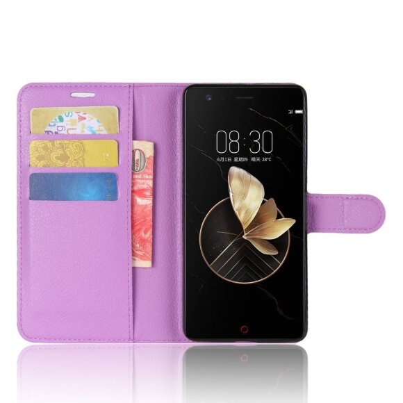 Чехол с визитницей для ZTE Nubia Z17 (фиолетовый) Чехол с визитницей для ZTE Nubia Z17 (фиолетовый)