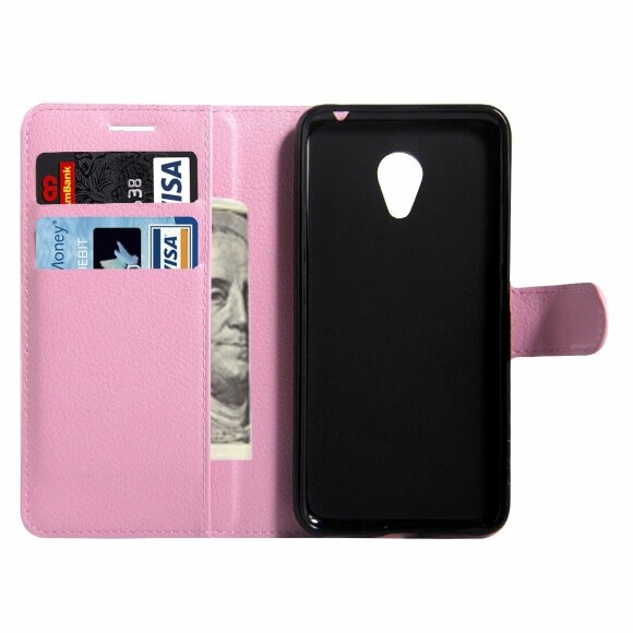 Чехол с визитницей для Meizu M3 / M3s (розовый)