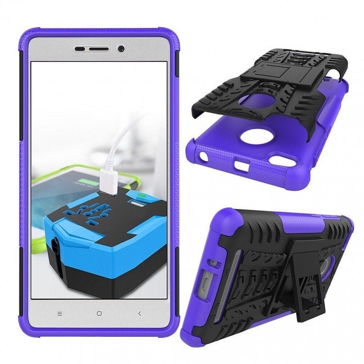 Чехол Hybrid Armor для Xiaomi Redmi 3 / 3s / 3 Pro (черный + фиолетовый)