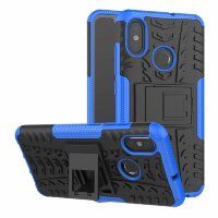 Чехол Hybrid Armor для Xiaomi Mi 8 (черный + голубой)