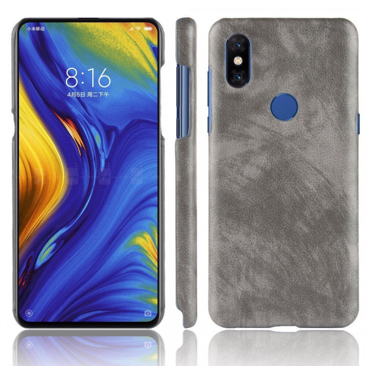 Чехол Litchi Texture для Xiaomi Mi Mix 3 (серый)