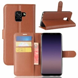 Чехол с визитницей для Samsung Galaxy A8 (2018) (коричневый)