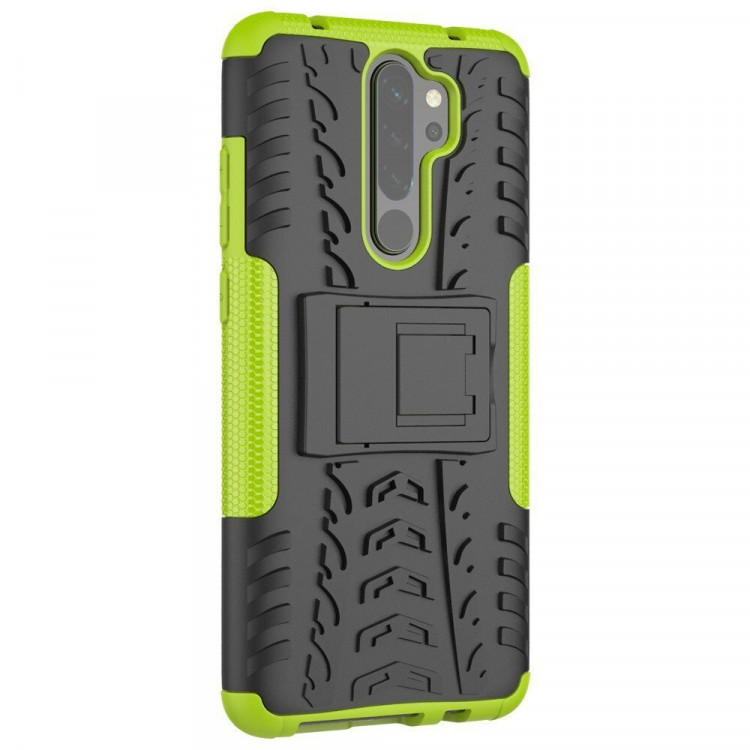 Чехол Hybrid Armor для Xiaomi Redmi Note 8 Pro (черный + зеленый)