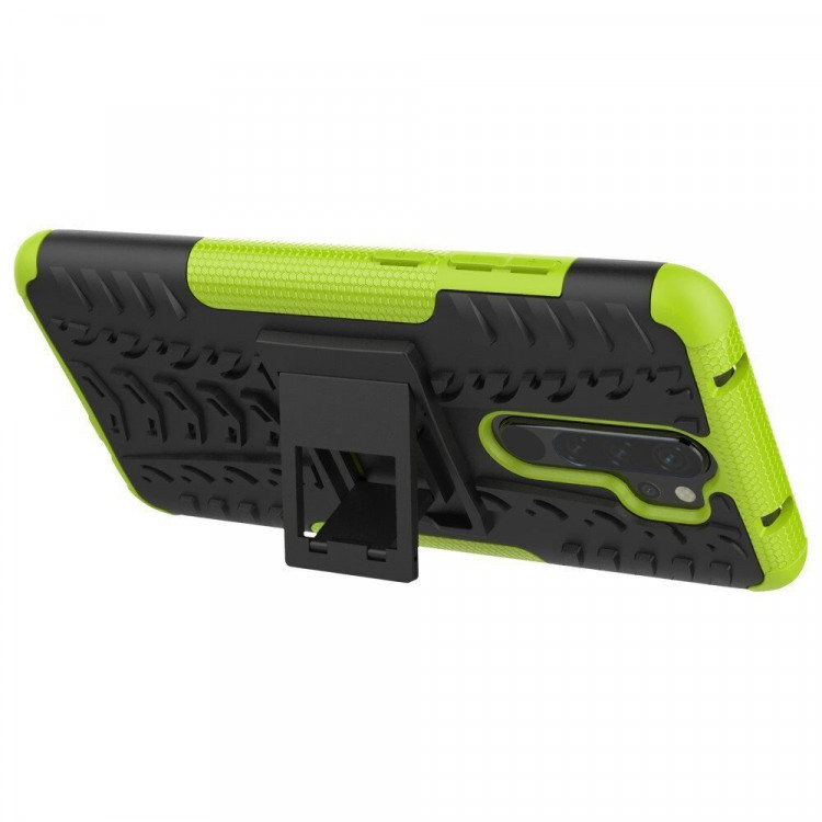 Чехол Hybrid Armor для Xiaomi Redmi Note 8 Pro (черный + зеленый)