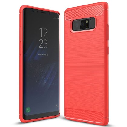 Чехол-накладка Carbon Fibre для Samsung Galaxy Note 8 (красный)