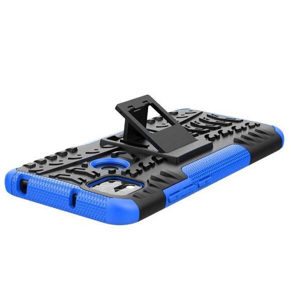Чехол Hybrid Armor для Xiaomi Redmi 9C (черный + голубой)