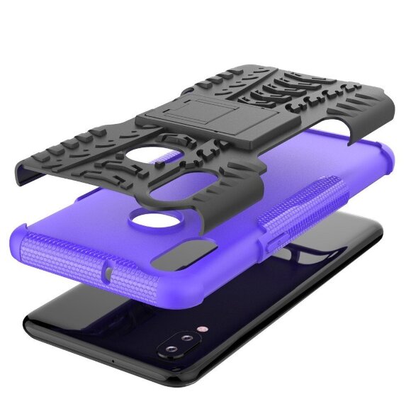 Чехол Hybrid Armor для Samsung Galaxy A10s (черный + фиолетовый)