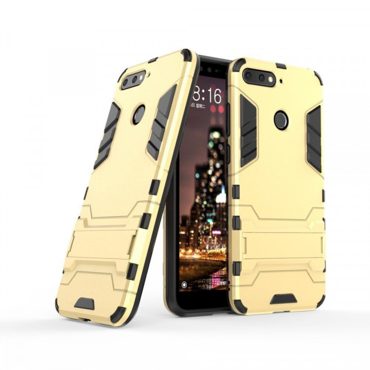 Чехол Duty Armor для Huawei Y6 Prime (2018) / Honor 7A / Honor 7C (AUM-L41) / Honor 7A Pro (AUM-L29) (золотой)