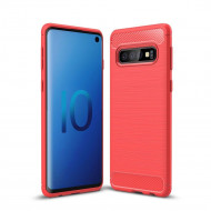 Чехол-накладка Carbon Fibre для Samsung Galaxy S10 (красный) Чехол-накладка Carbon Fibre для Samsung Galaxy S10 (красный)
