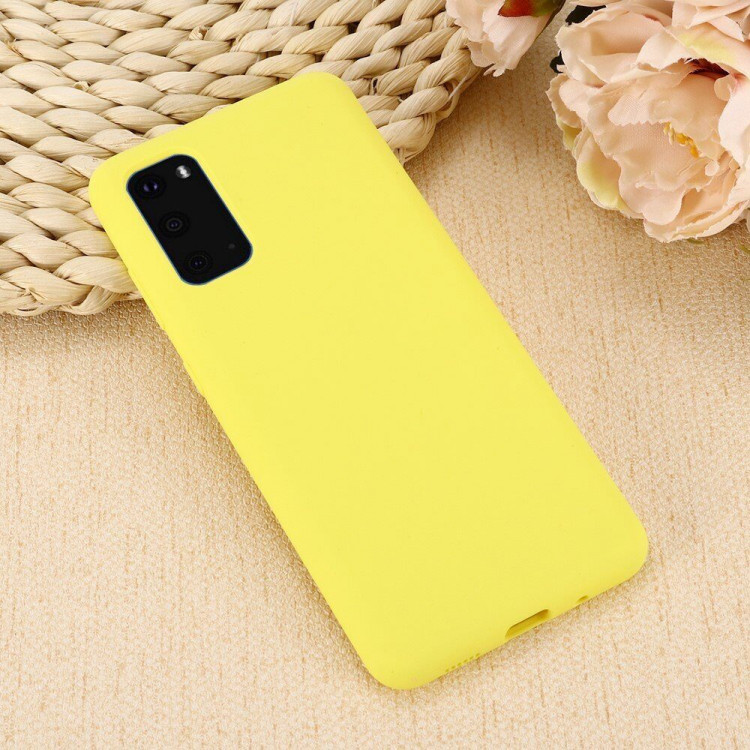 Силиконовый чехол Mobile Shell для Samsung Galaxy S20+ (Plus) (желтый)