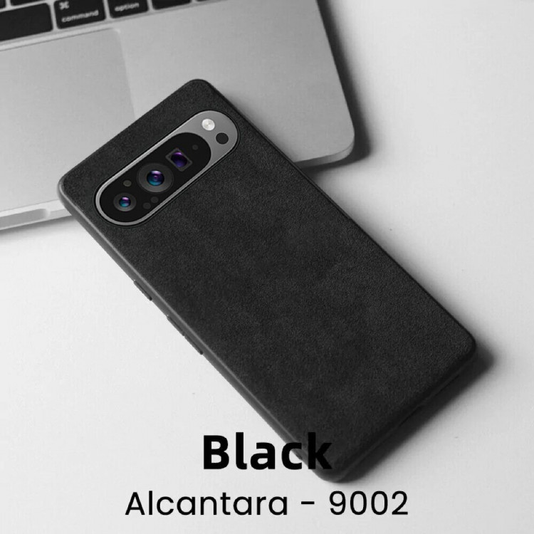 Чехол из алькантары для Google Pixel 9, Pixel 9 Pro (черный)