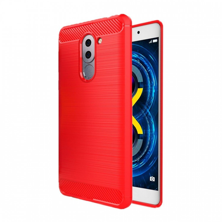 Чехол-накладка Carbon Fibre для Huawei Honor 6x 2016 (красный)