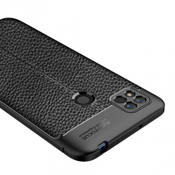 Чехол-накладка Litchi Grain для Xiaomi Redmi 10A (черный)