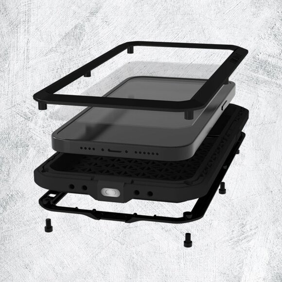 Гибридный чехол LOVE MEI для iPhone 14 Plus (красный)