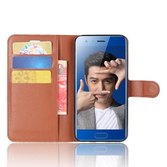 Чехол с визитницей для Huawei Honor 9 (коричневый)