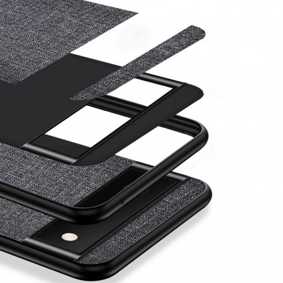 Чехол с тканевой текстурой PC+TPU для Google Pixel 6a (черный) Чехол с тканевой текстурой PC+TPU для Google Pixel 6a (черный)