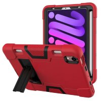 Гибридный TPU чехол для Apple iPad mini 6 (красный + черный)