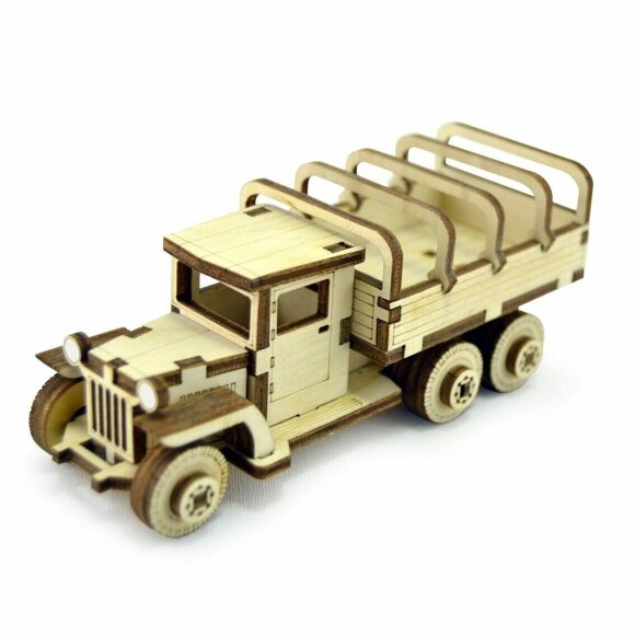 Конструктор 3D деревянный подвижный Lemmo Советский грузовик ЗИС-5вп