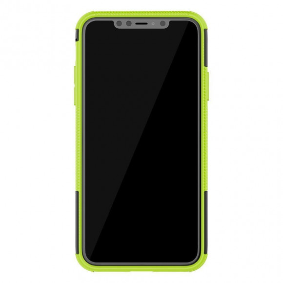 Чехол Hybrid Armor для iPhone 11 Pro Max (черный + зеленый)