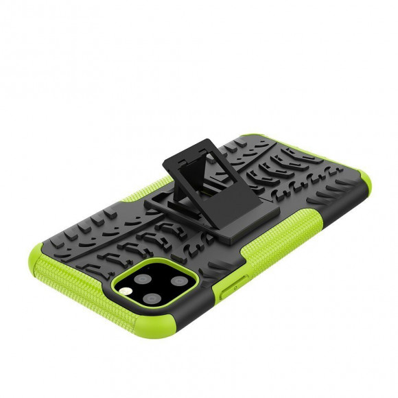 Чехол Hybrid Armor для iPhone 11 Pro Max (черный + зеленый)