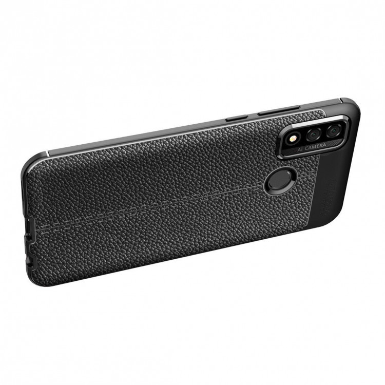 Чехол-накладка Litchi Grain для Huawei P smart 2020 (черный)