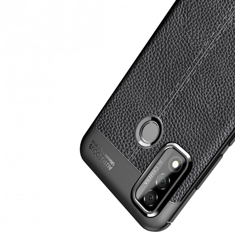 Чехол-накладка Litchi Grain для Huawei P smart 2020 (черный)