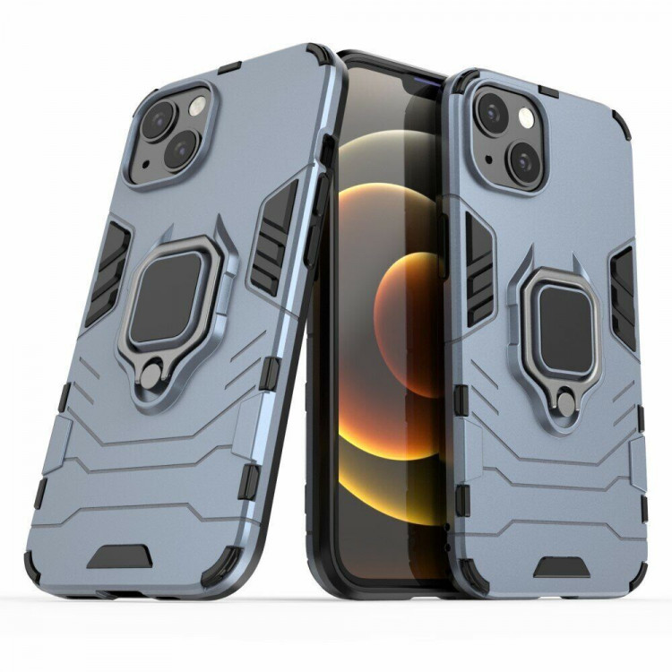 Чехол Armor Ring Holder для iPhone 13 (темно-синий)