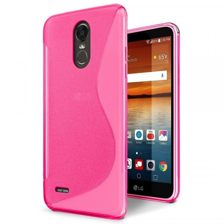 Нескользящий чехол для LG Stylus 3 M400DY (малиновый)