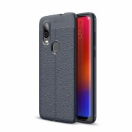 Чехол-накладка Litchi Grain для Motorola P40 / Motorola One Vision (темно-синий)