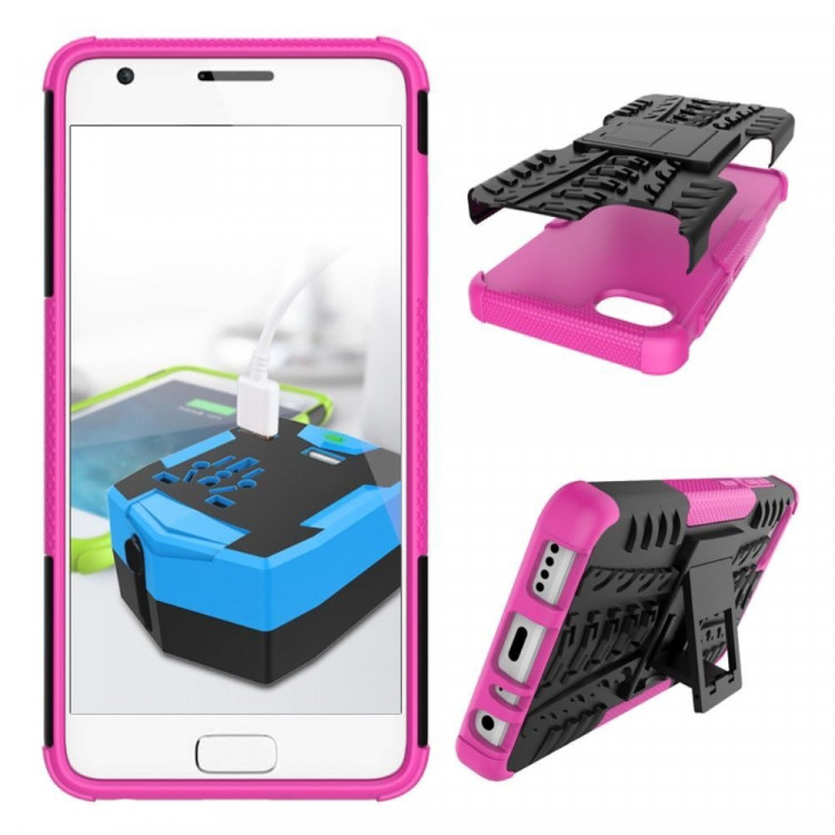 Чехол Hybrid Armor для Lenovo ZUK Z2 (черный + розовый)
