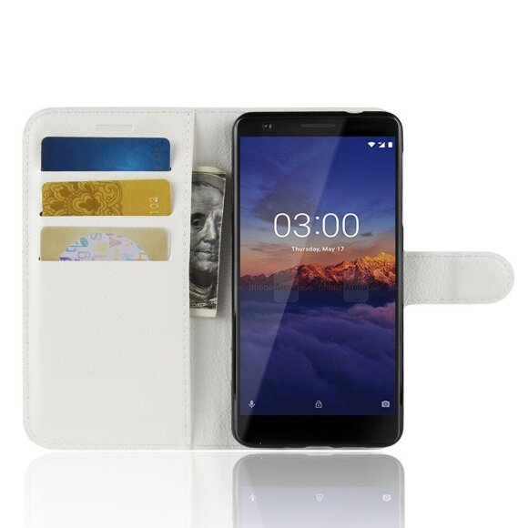 Чехол с визитницей для Nokia 3.1 (белый) Чехол с визитницей для Nokia 3.1 (белый)