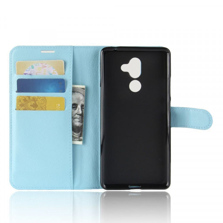 Чехол с визитницей для Nokia 7 Plus (голубой)