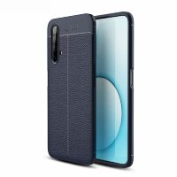 Чехол-накладка Litchi Grain для Realme X3 SuperZoom / Realme X50 5G (темно-синий)